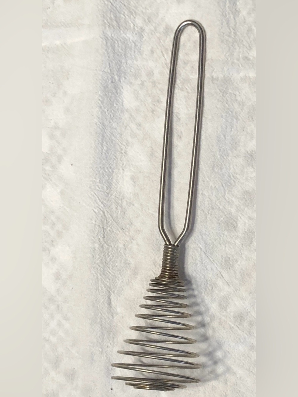 Old Kitchen Utensil Whisk Spiral Wire Metal 8” Long